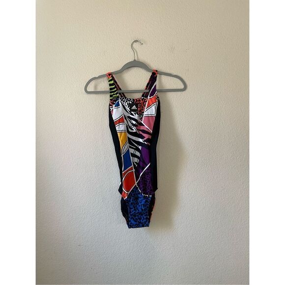 NWT Adidas RICHI MNISI Cross Back One-Piece Swimsuit‎ Multicolor size 0 - Picture 1 of 8